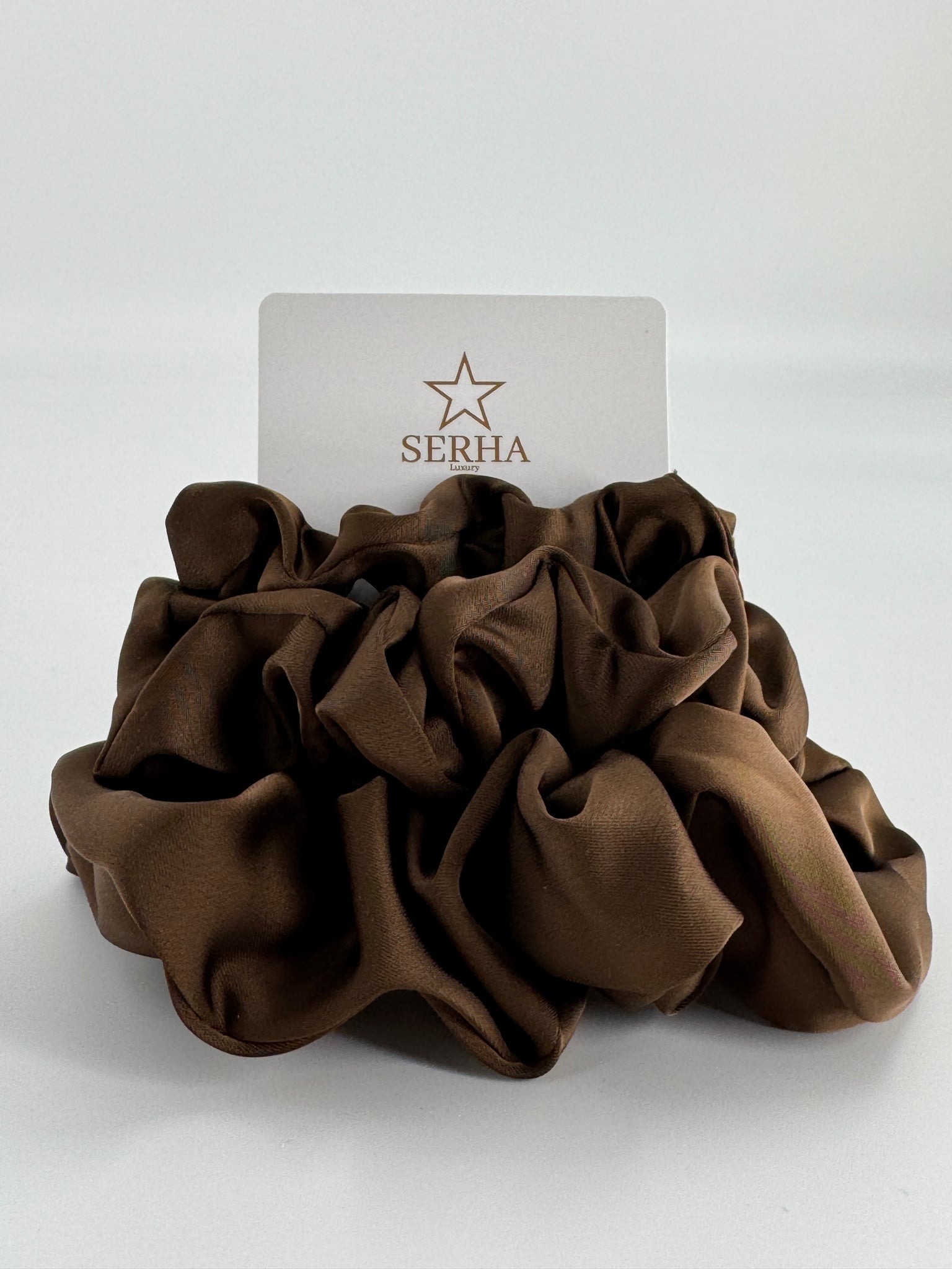 Satin Brown Scrunchies 3-piece